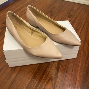 Nude/Beige Pointed Toe Flats